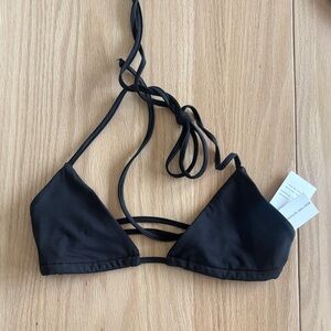 Women's Black Triangle Bikini Top - Classic Swim